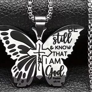 Butterfly Cross Pendant Necklace